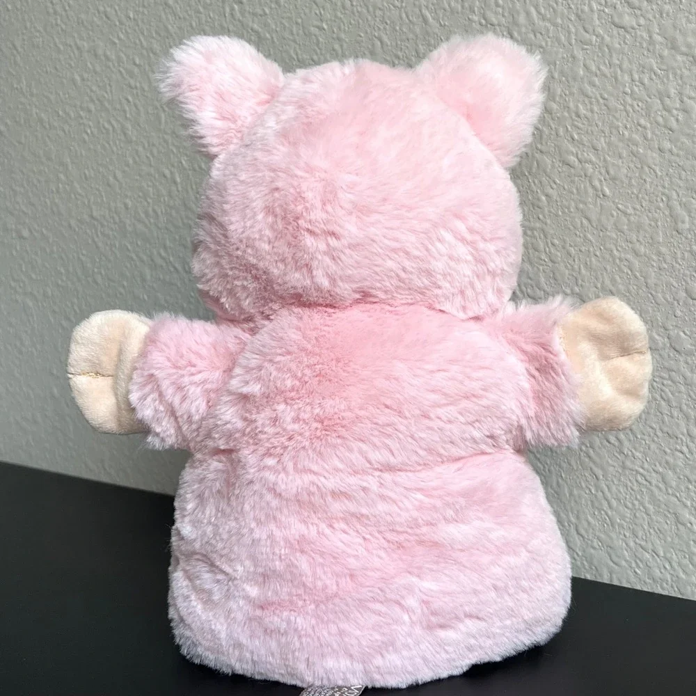 Demdaco Pink Pig Plush Hand Puppet Soft Fuzzy Farm Animal Toy  Friend Cuddle